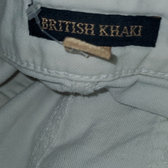British Khaki Jeans Womens Size 8 White Pants Flexible Comfy Cropped - Picture 7 of 8